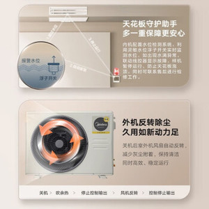 美的风管机乐享三代3.0匹KFR-72T2W/B3DN1-LX(1) 三代一级能效一拖一客厅中央空调【3匹】线控器