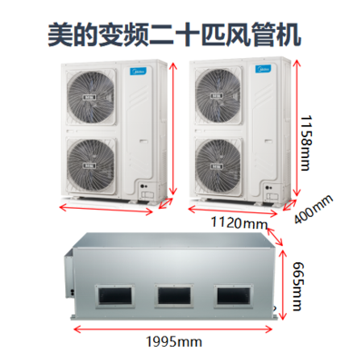 美的大风管20匹一拖一变频风管机RF50T2W/BPSN1Y-C(E2)
